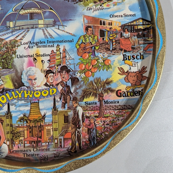 vintage decorative tin plate - los angeles - Picture 2 of 7